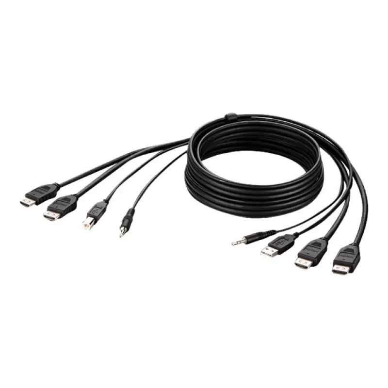 Belkin Secure KVM Combo kábel - video / USB / audio kábel - TAA-kompatibilný - USB, mini jack, HDMI (M)
