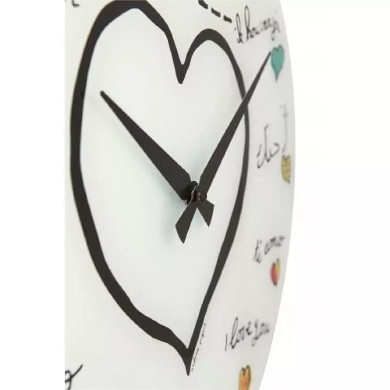 NeXtime hodiny 8030 Loving You, Ø43 cm, nástenné, biele/viacfarebné