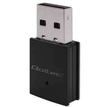 Kompaktný bezdrôtový mini USB Wi-Fi adaptér QOLTEC 57007 – Single-Band 2,4 GHz, až do 150 Mbit/s, interná anténa