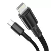 Baseus vysoko hustý pletený kábel Type-C na Lightning, PD, 20W, 1m (čierny)