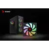 PC skriňa SAVIO Noctis Flow RGB — Cube, ATX/Mini-ITX, 3x 120 mm predné ventilátory, bočné okno z tvrdeného skla, max. GPU 35 cm