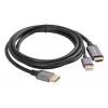 Lanberg CA-HDDP-20CU-0018-BK videokábel adaptér 1,8 m DisplayPort HDMI + USB čierny, strieborný