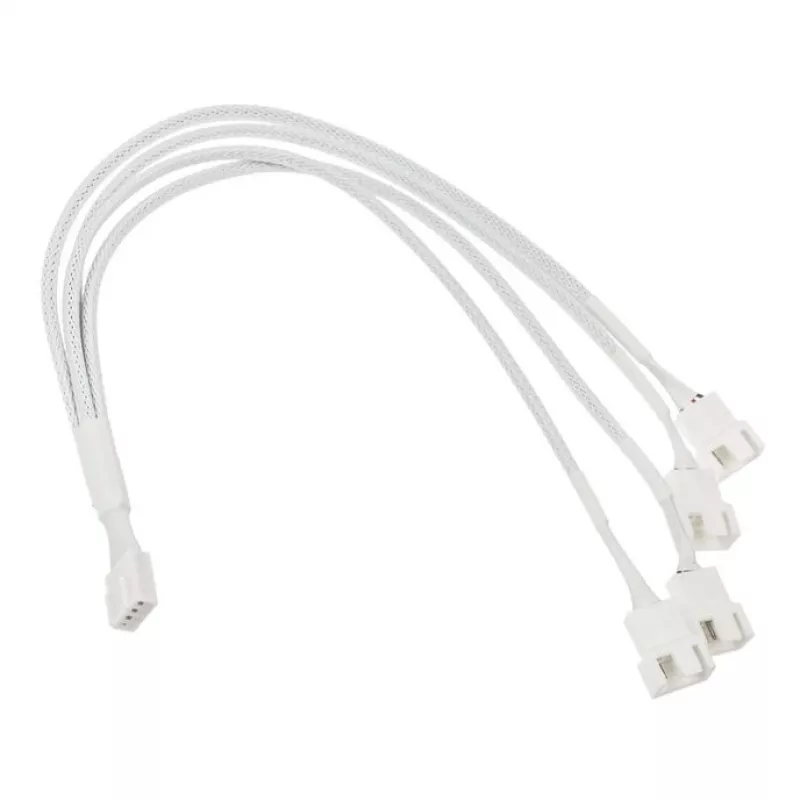 Kolink 1-4 PWM rozbočovací kábel ventilátorov - 35cm, opletený, biely (PGW-AC-KOL-161)