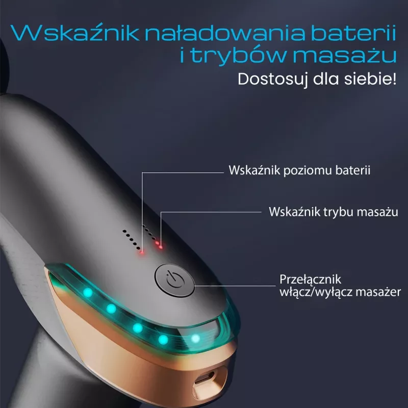 Masážna pištoľ Extralink MSG-02-LITE 3200 ot/min 6 nástavcov