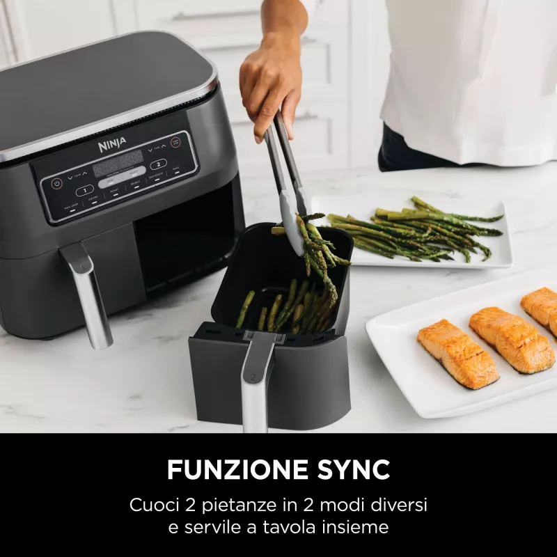 Ninja AF300 Double 7,6 L samostatne stojaca 1690 W teplovzdušná fritéza čierna