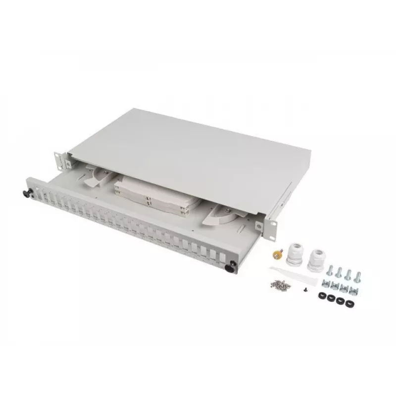 Optický patch panel LANBERG FOP1-24SD-LQS 19 palcov 1U 24xSC duplex 24xLC quad