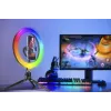 Prstencová lampa RGB 26 cm so statívom