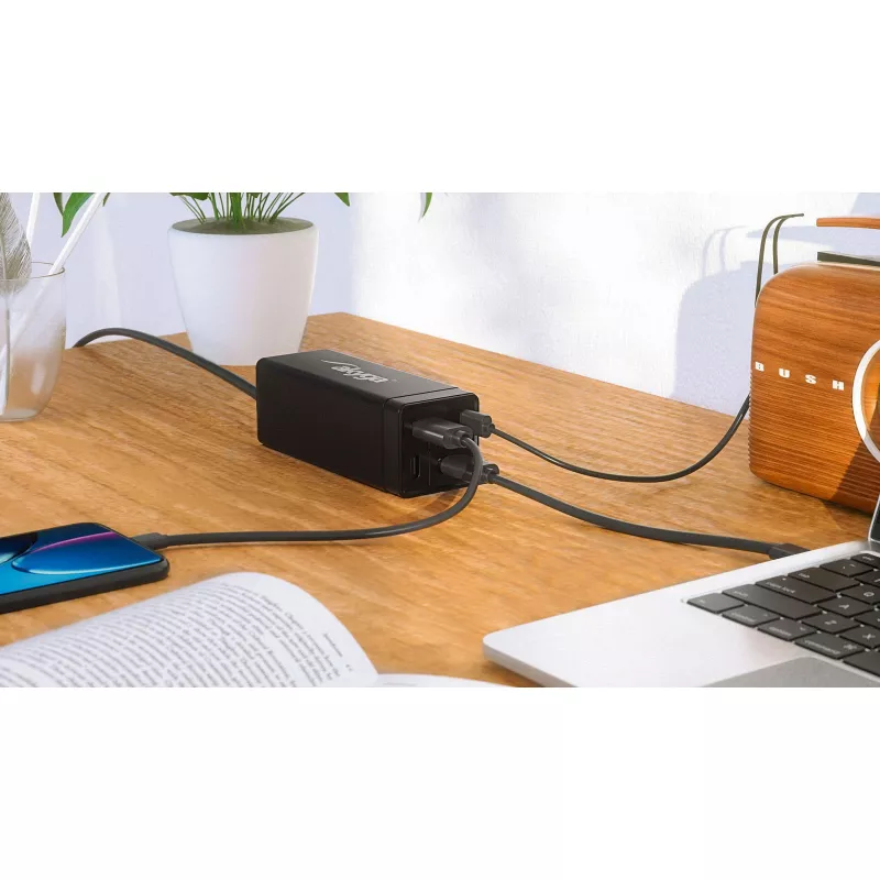 Akyga Charge Brick AK-CH-17 USB nabíjačka 65 W, 2 x USB-C PD + 2 x USB-A QC 4+, čierna