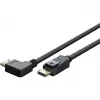 Kábel DisplayPort samec 90° > DisplayPort samec, 8K / 144Hz (čierny, 2 metre, 1 samec 90° bočne zahnutý, 54 Gbit/s, DisplayPort 2.0 / 2.1)