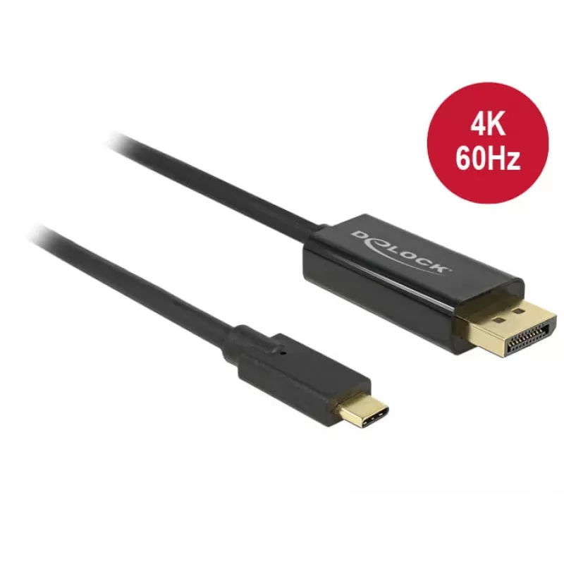 DeLOCK 85256 Videokábel adaptér 2 m USB Type-C DisplayPort čierny