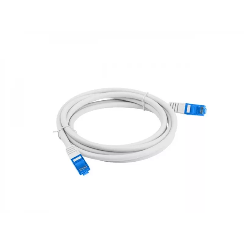 LANBERG Sieťový kábel RJ-45 na RJ-45 S/FTP PCF6A-10CC-0050-S, 0,5 m, CCA vodič, 500 MHz, LSZH, sivý