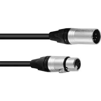 PSSO kábel DMX XLR 5-polový 1,5 m čierny — Neutrik konektory
