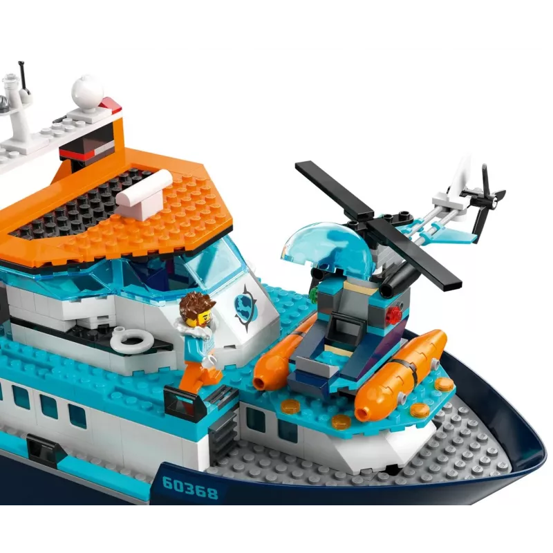 Stavebnica LEGO City Arktická expedičná loď 60368 — 815 dielov, 7+ rokov, obsahuje 4 minifigúrky