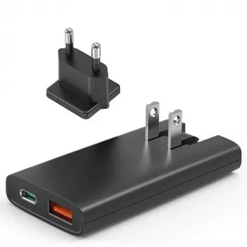 Choetech PD6011 PD65W GaN Slim USB-A+C mini nabíjačka (čierna)