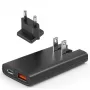 Choetech PD6011 PD65W GaN Slim USB-A+C mini nabíjačka (čierna)
