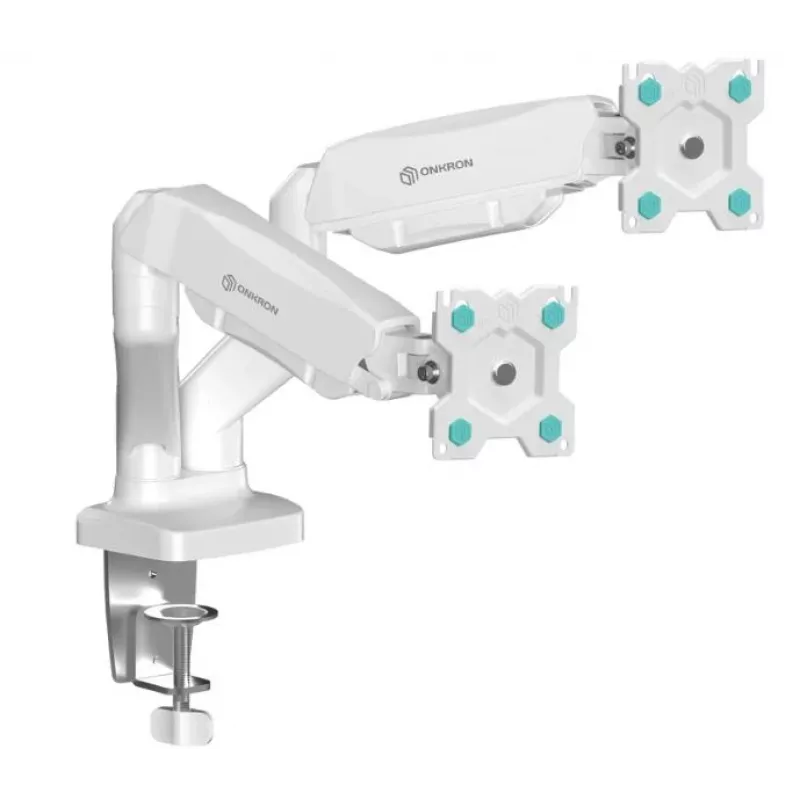 ONKRON G160-W Otočný a naklápací stolový držiak pre dva monitory 13-32 palcov, do 8 kg, biely