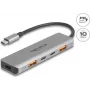DeLOCK 64302 dokovacia stanica pre notebook káblová USB 3.2 Gen 2 Type-C sivá 95W