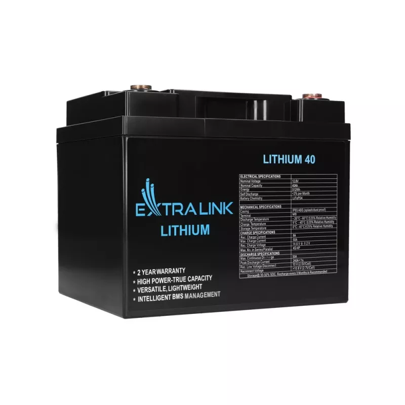 Extralink akumulátor LiFePO4 40AH 12,8 V BMS batéria 40000 mAh