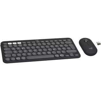Logitech Pebble 2 Combo bezdrôtová klávesnica a myš QWERTZ Deutsch grafitová