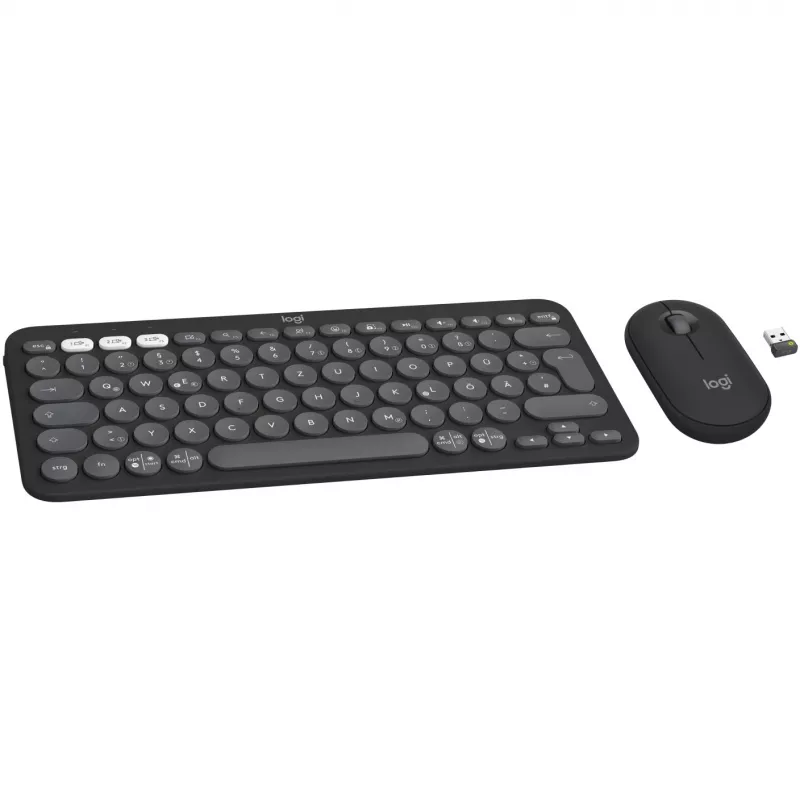 Logitech Pebble 2 Combo bezdrôtová klávesnica a myš QWERTZ Deutsch grafitová
