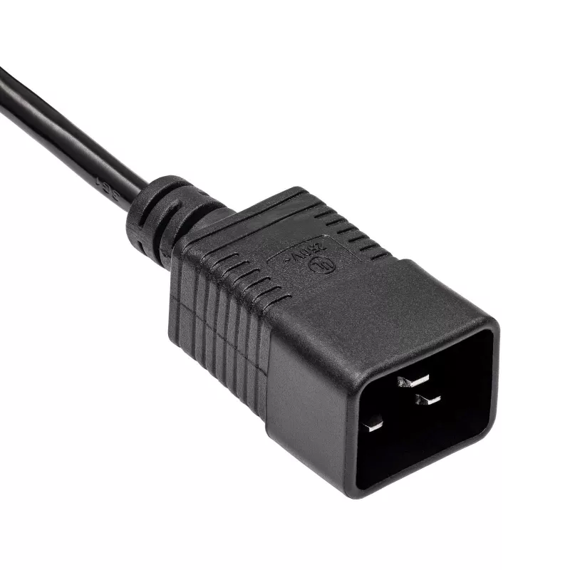 Akyga AK-UP-03 serverový predlžovací kábel IEC C20 na C19, 1,8 m, čierny