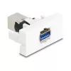 Keystone modul DELOCK 90910 – plochý USB-A konektor, biely, 45×22,5×42,6 mm