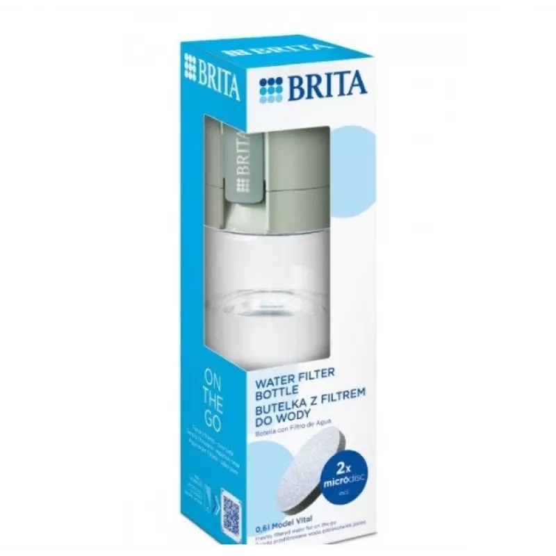 Filtračná fľaša BRITA Vital pastelovo zelená 600 ml s 5 MicroDisc filtračnými diskami (BRITA 1059295)