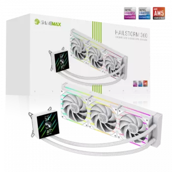 Gamemax | CPU kvapalinový chladič | HAILSTORM 360 LCD | biela