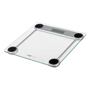 Elektronická osobná váha CLATRONIC PW 3368 — max. 150 kg, presnosť 100 g, sklenená plošina