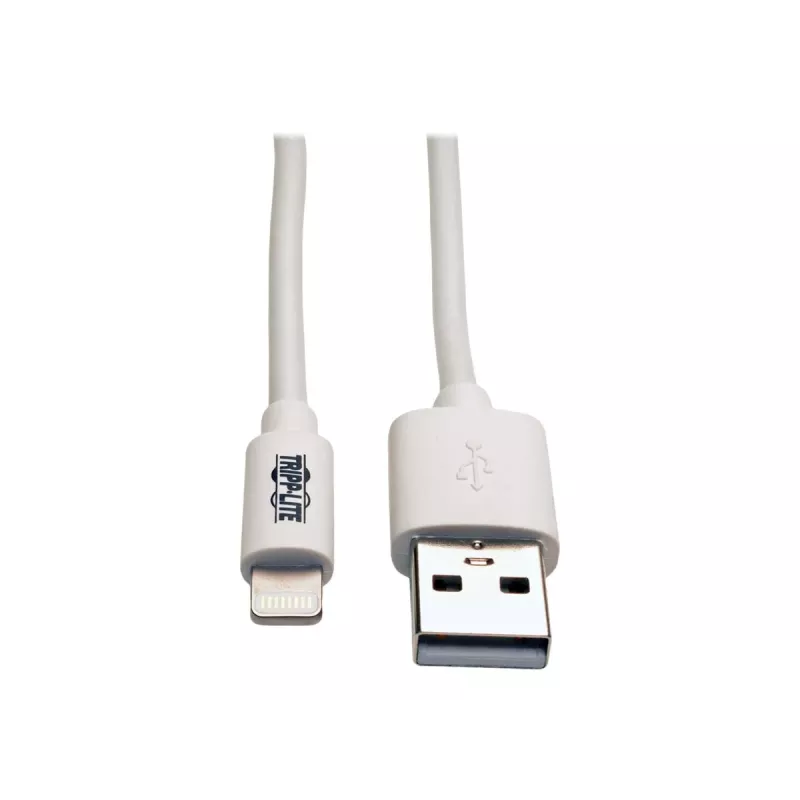 Eaton Tripp Lite Series USB-A na Lightning synchronizačný/nabíjací kábel (M/M) - MFi certifikovaný, biely, 3 ft. (0,9 m) - dátový/napájací kábel - USB samec na Lightnin