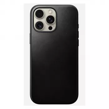 Puzdro na telefón Nomad Modern Leather Case pre iPhone 16 Pro Max, 6,9 palcov (17,5 cm), čierne, koža+PC+TPU