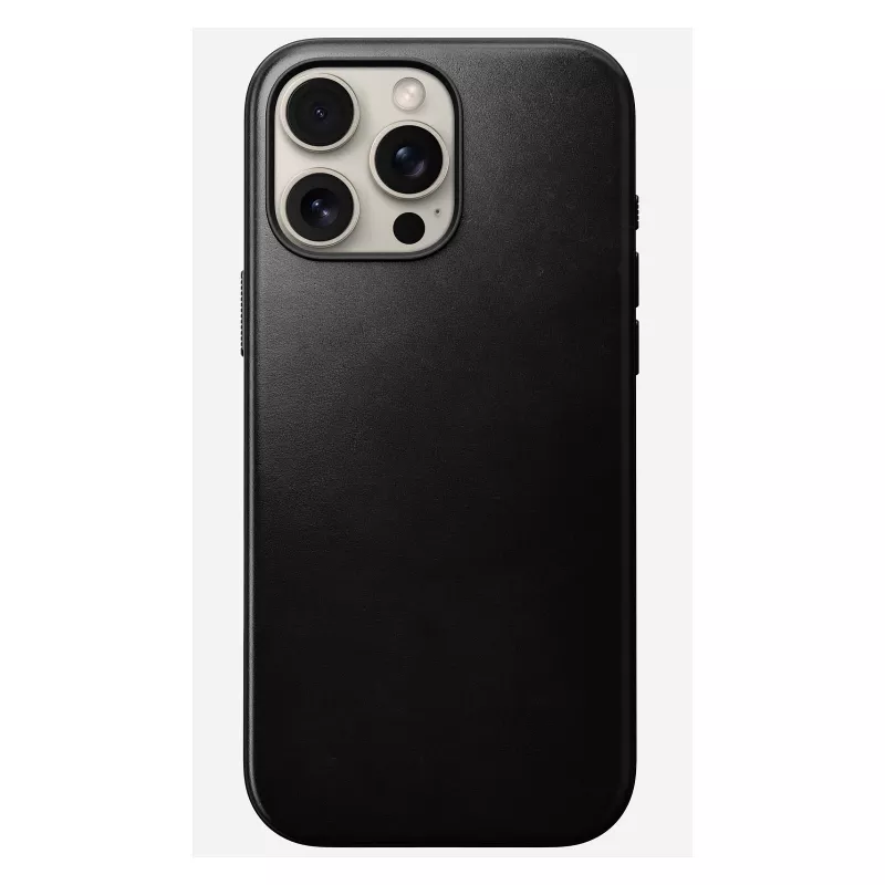 Puzdro na telefón Nomad Modern Leather Case pre iPhone 16 Pro Max, 6,9 palcov (17,5 cm), čierne, koža+PC+TPU