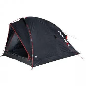 Stan High Peak Minitramp 2 ľahký čierny/červený — kompaktný 2-miestny kempingový stan