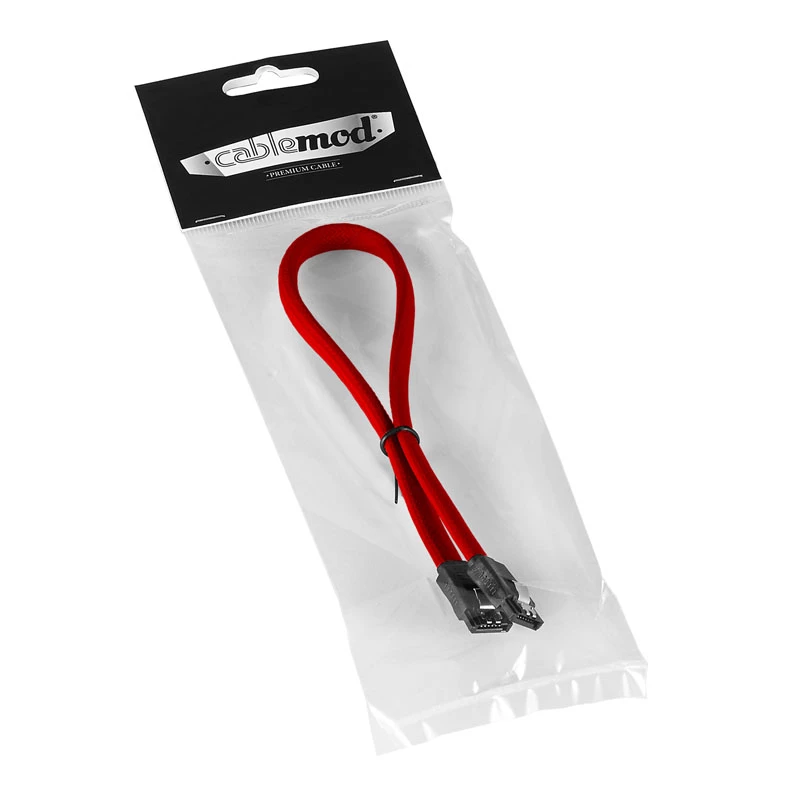 CableMod ModMesh - SATA kábel - Serial ATA 150/300/600 - SATA (W) na SATA (W) - 60 cm - červený (CM-CAB-SATA-N60KR-R)