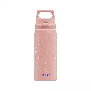 Hliníková fľaša Sigg 6005.10 — 600 ml, priemer 7,1 cm, 145 g, modrá/ružová