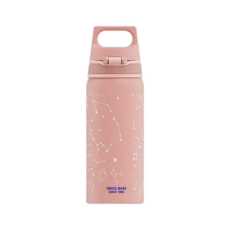 Hliníková fľaša Sigg 6005.10 — 600 ml, priemer 7,1 cm, 145 g, modrá/ružová