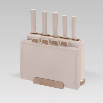 Maestro MR-1412-BEIGE sada nožov s blokom + sada krájacích dosiek béžová