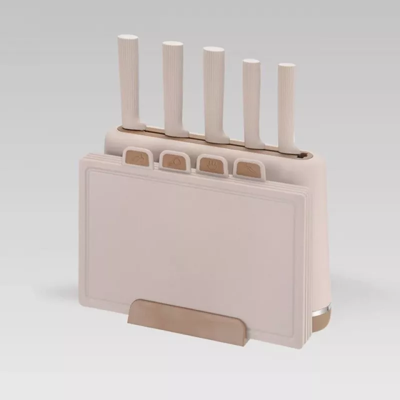 Maestro MR-1412-BEIGE sada nožov s blokom + sada krájacích dosiek béžová