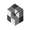 NeXtime hodiny 8171 Cubic, 43,5x37 cm, nástenné, čierne/biele/sivé