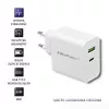 Qoltec 51718 nabíjačka | 45W | 5-20V | 2,4-3A | USB Type-C PD | USB | biela