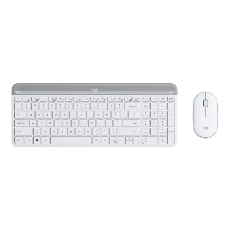 Logitech Slim Wireless Combo MK470 - sada klávesnica-myš - bezdrôtová - 2,4 GHz - španielska - Off-White (920-009199)