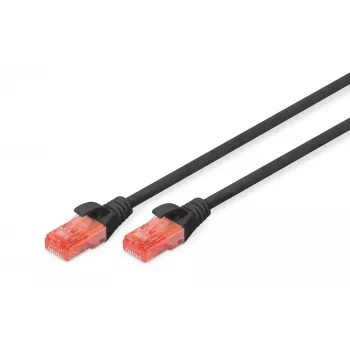 Sieťový kábel Digitus CAT 6 U/UTP patch kábel RJ-45 Cat6 10 m čierny