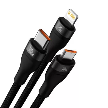 USB kábel Baseus CASS030101 1,2 m USB-A/USB-C USB-C/Micro-USB-B/Lightning čierny