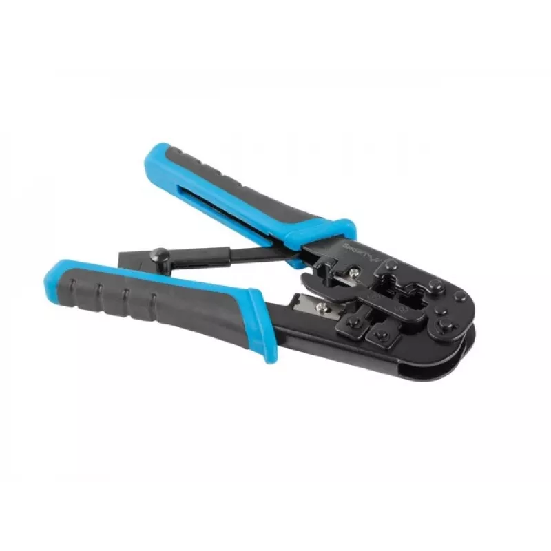 Krimpovacie kliešte LANBERG NT-0201 pre RJ-45 konektory, 180 mm, 315 g, čierne/modré