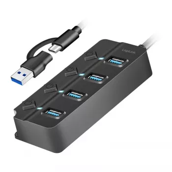 USB 3.2 Gen1 HUB, 4x USB-A vypínač