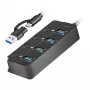 USB 3.2 Gen1 HUB, 4x USB-A vypínač
