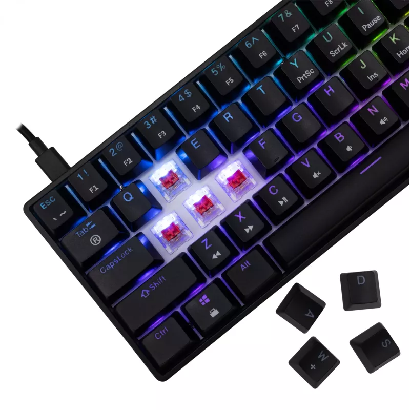 Mechanická herná klávesnica White Shark Shinobi-2 s Red Switches, čierna, US-layout