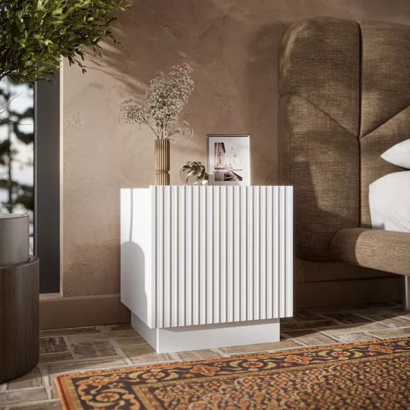 Nočný stolík Cama 2 ks LIVERTI 45x42x47 cm biely MDF/drevotrieska