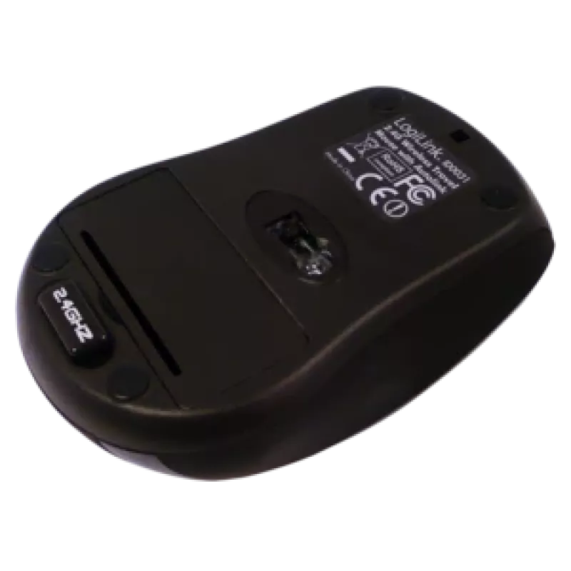LogiLink myš optická bezdrôtová 2,4 GHz Mini - myš - optická - 3 tlačidlá - bezdrôtová - 2,4 GHz - bezdrôtový prijímač (USB) - čierna (ID0031)