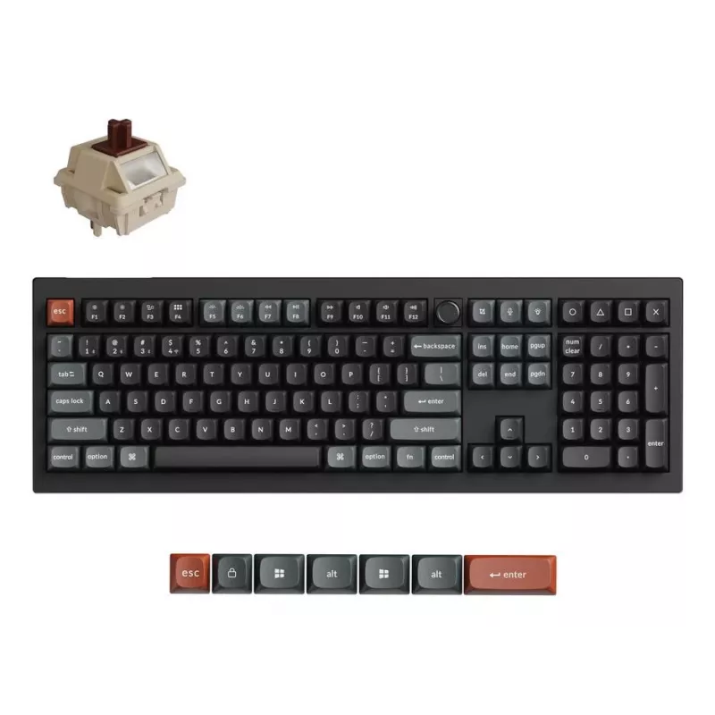 Mechanická Full-Size klávesnica Keychron V6 Ultra 8K — QWERTY, Bluetooth, RGB, čierna